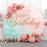 Rosa Licht Cyan Glücklich Geburtstag Kreis Hintergrund Für Party